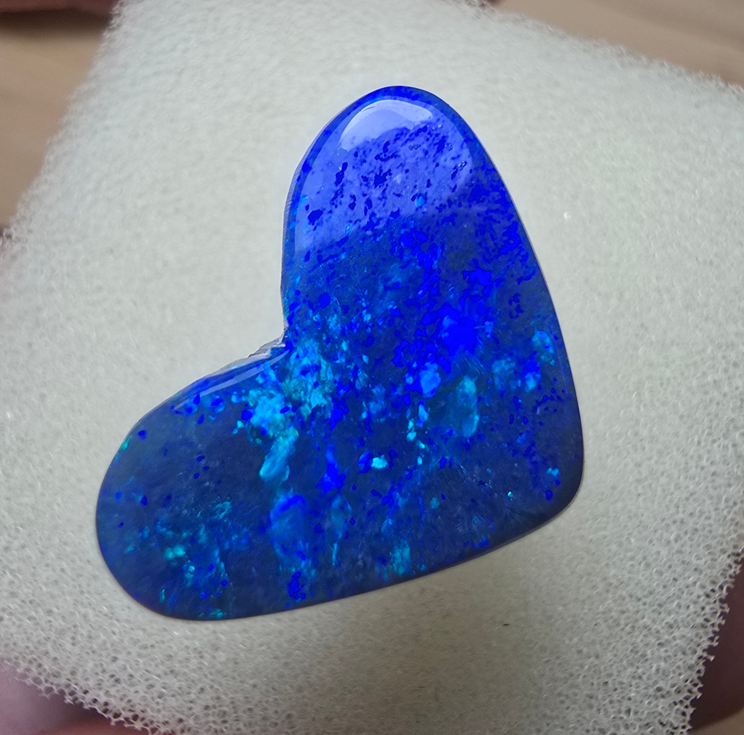 A621 - Large black opal heart cut