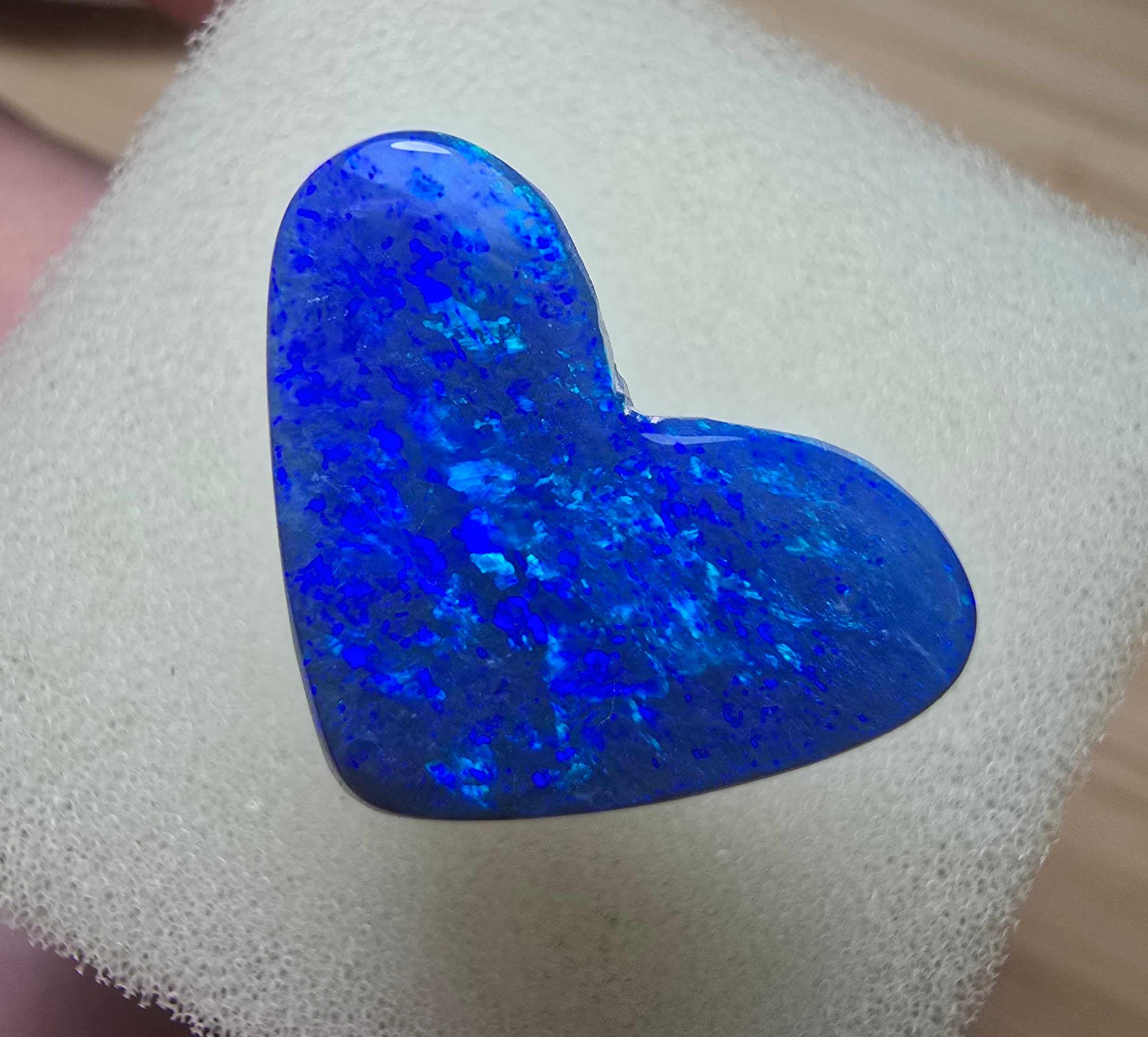 A621 - Large black opal heart cut