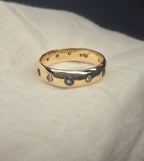 J010 - Gold Sapphire and diamond band.