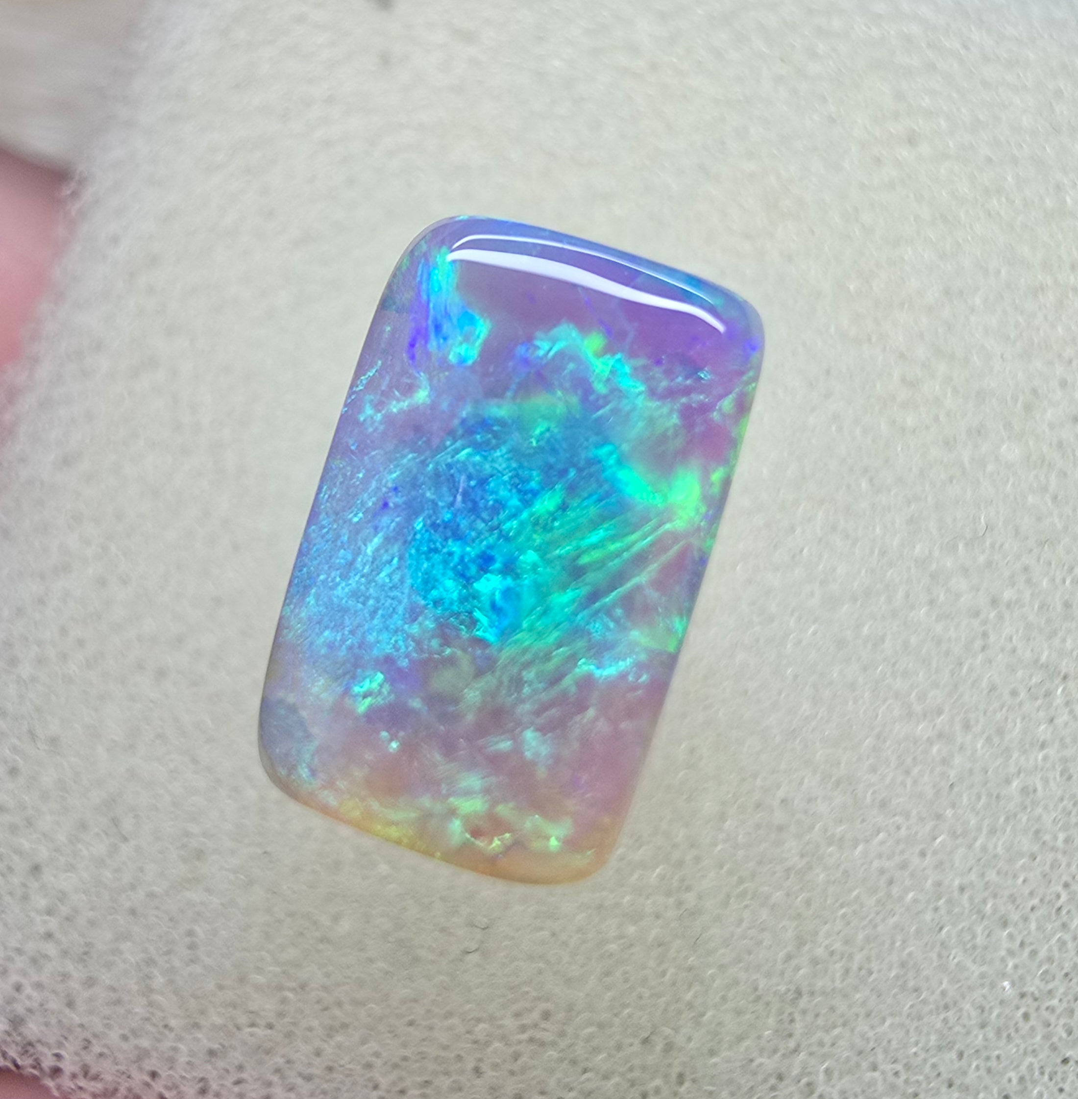 A769 - Big, Bright blue and green cushion cut