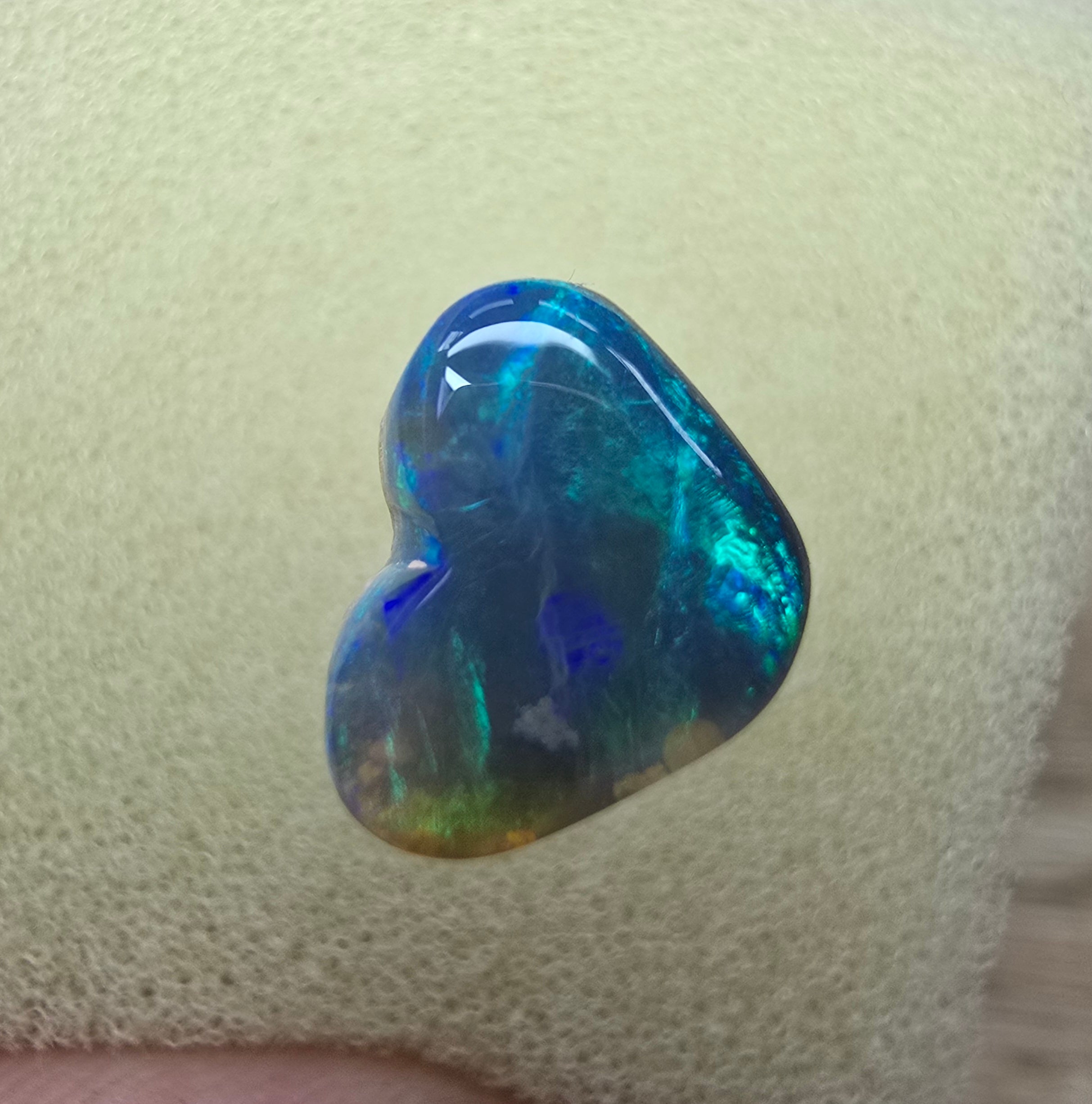 A238 - Precious little Heart shape black opal