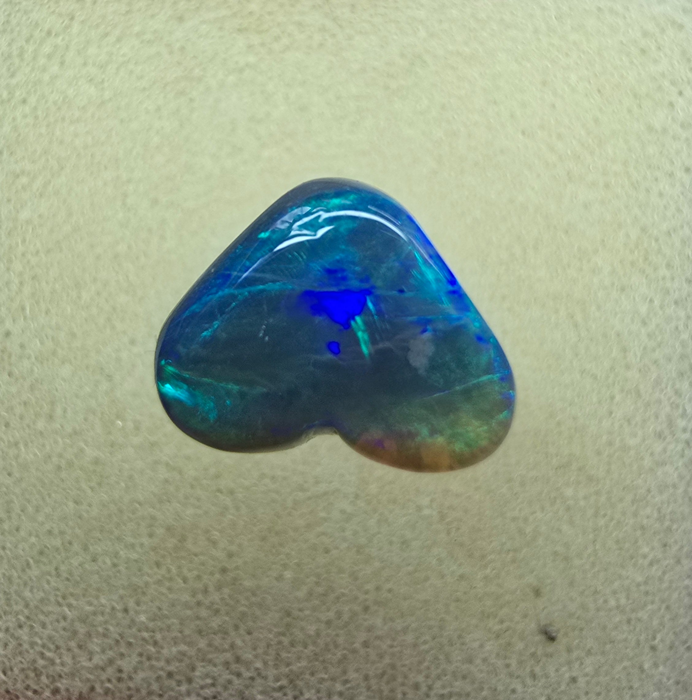 A238 - Precious little Heart shape black opal