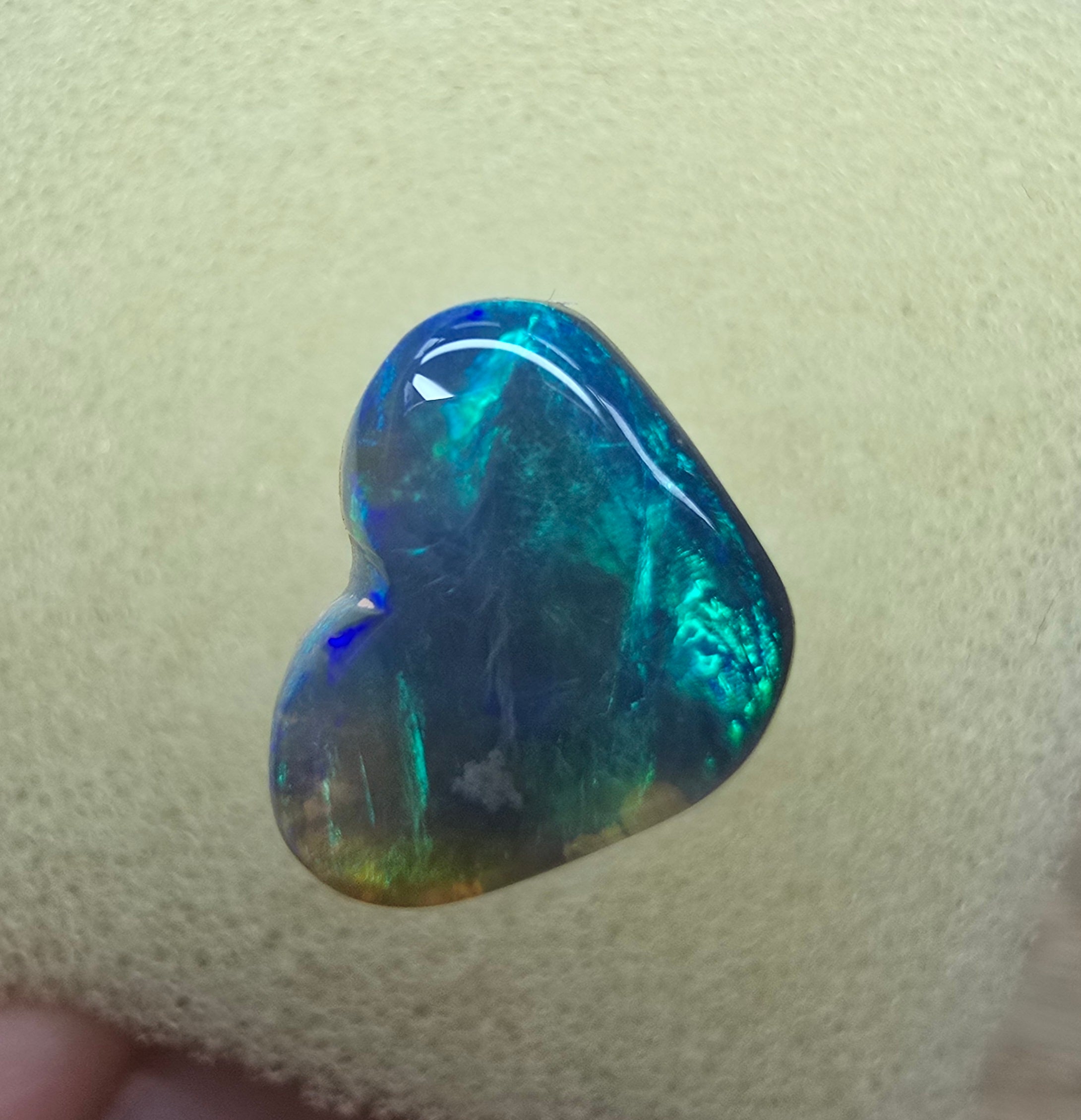 A238 - Precious little Heart shape black opal