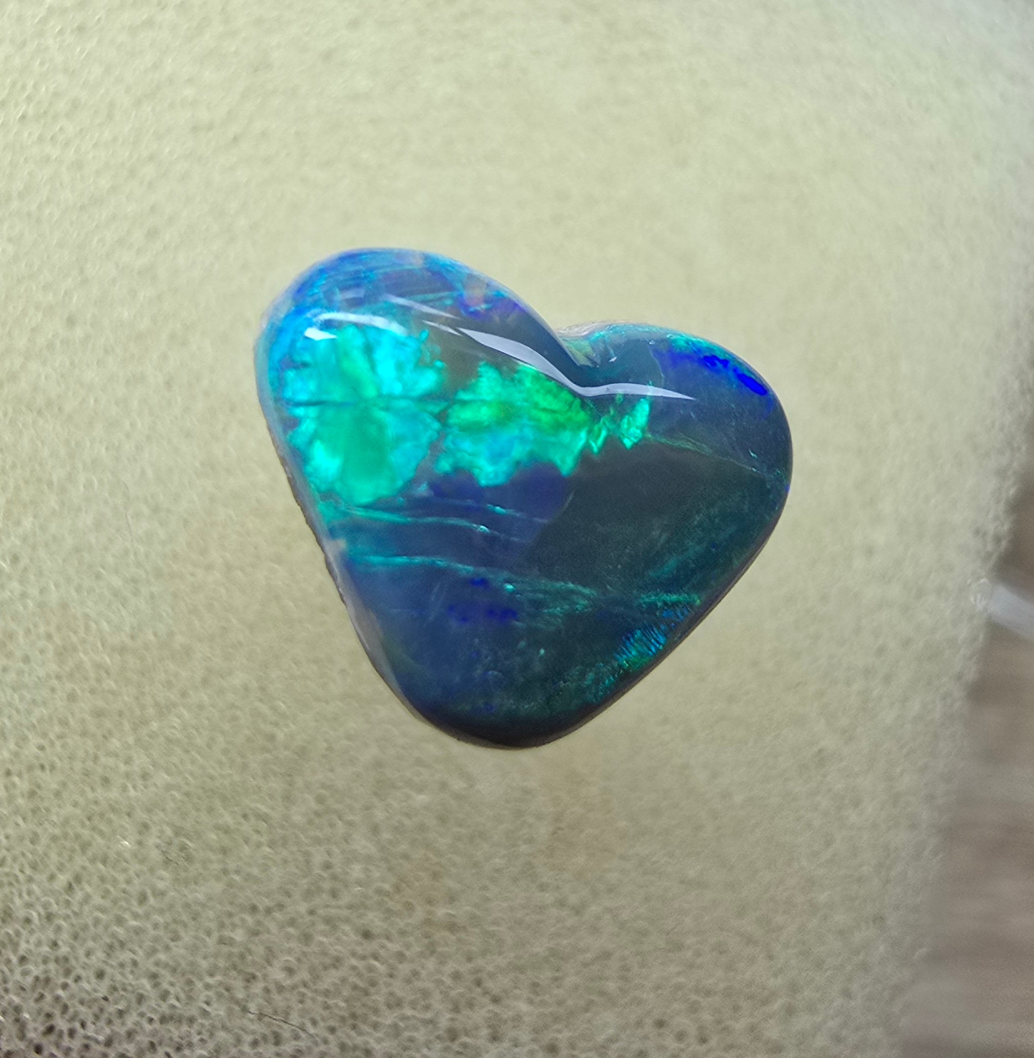 A238 - Precious little Heart shape black opal