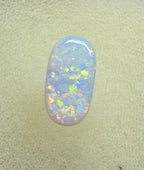 A911 - Oval cut bright red fire white opal