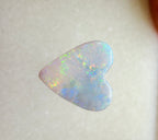A962 - Glittery large heart cut white opal