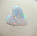 A962 - Glittery large heart cut white opal