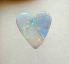 A962 - Glittery large heart cut white opal