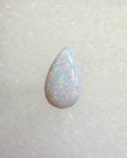 A964 - Sparkly drop cut white opal