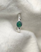 J019 - Simple bezel set black opal