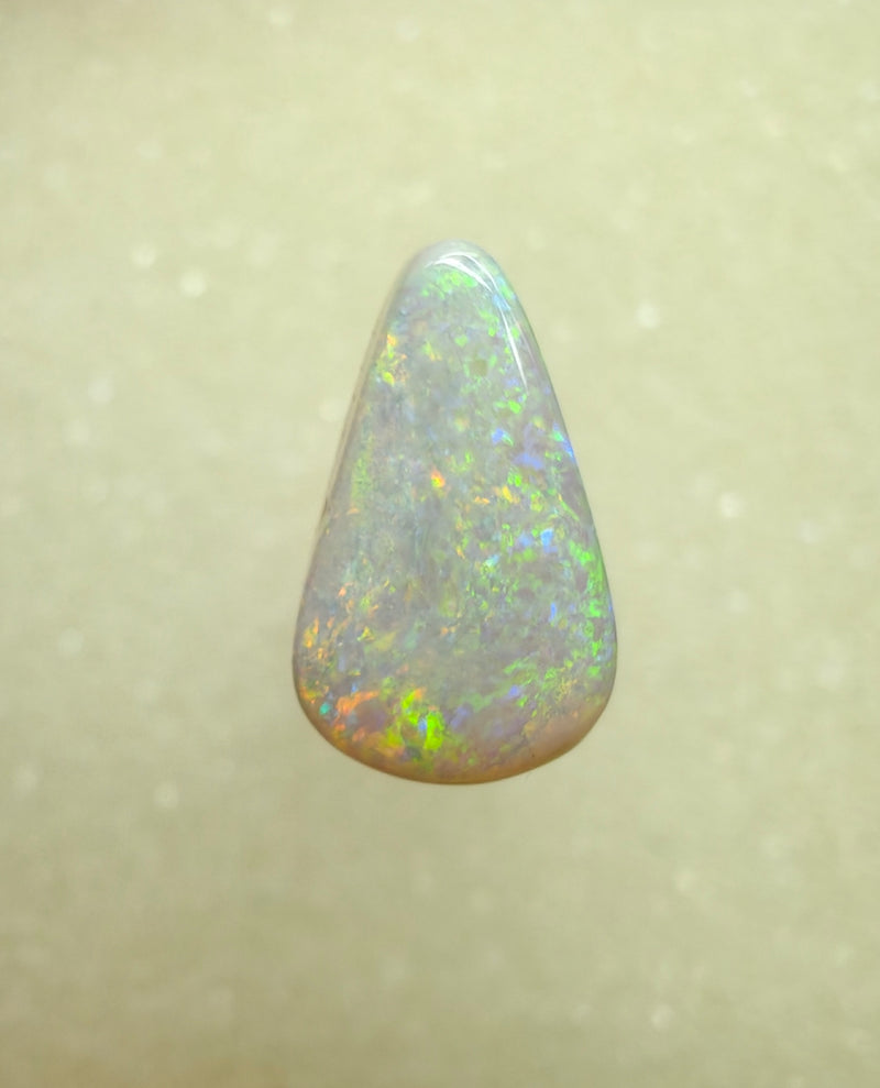 A984 - Large drop cut sparkly white opal