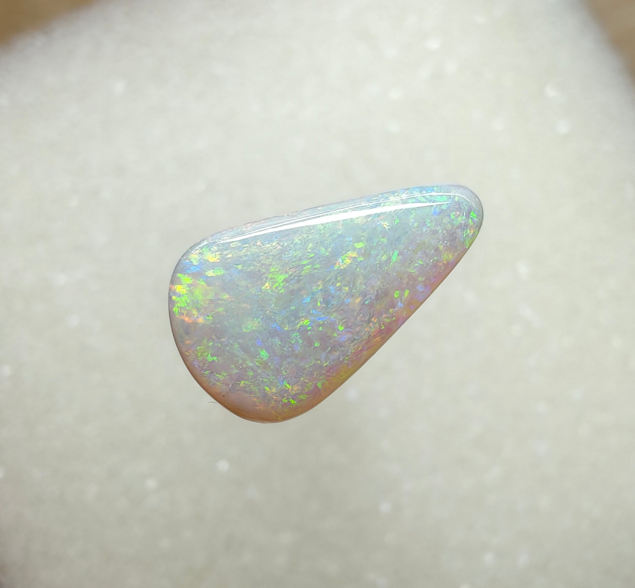 A984 - Large drop cut sparkly white opal