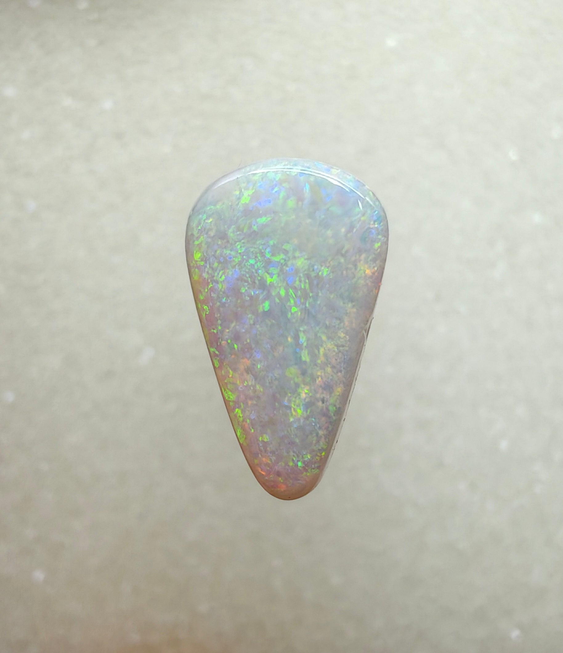 A984 - Large drop cut sparkly white opal