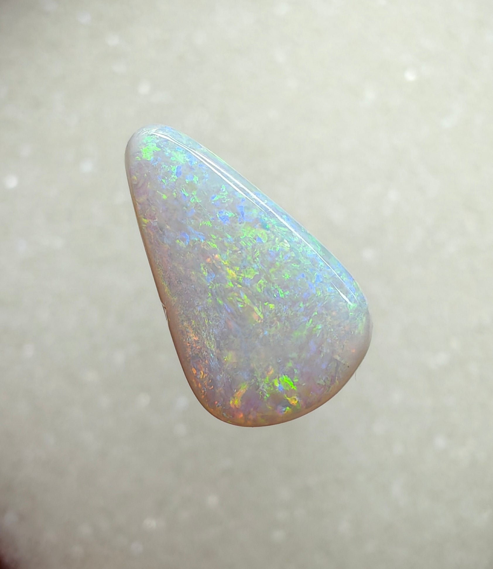 A984 - Large drop cut sparkly white opal