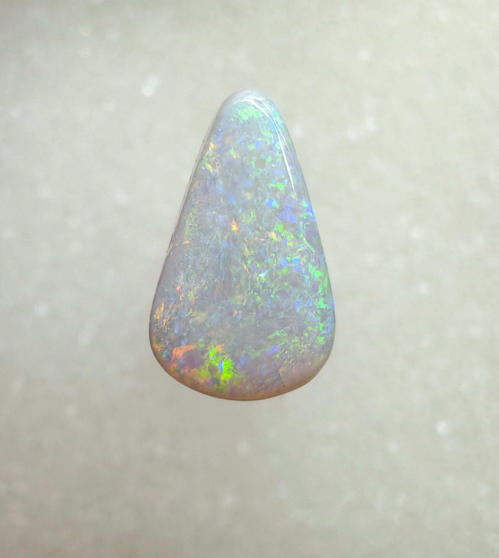 A984 - Large drop cut sparkly white opal