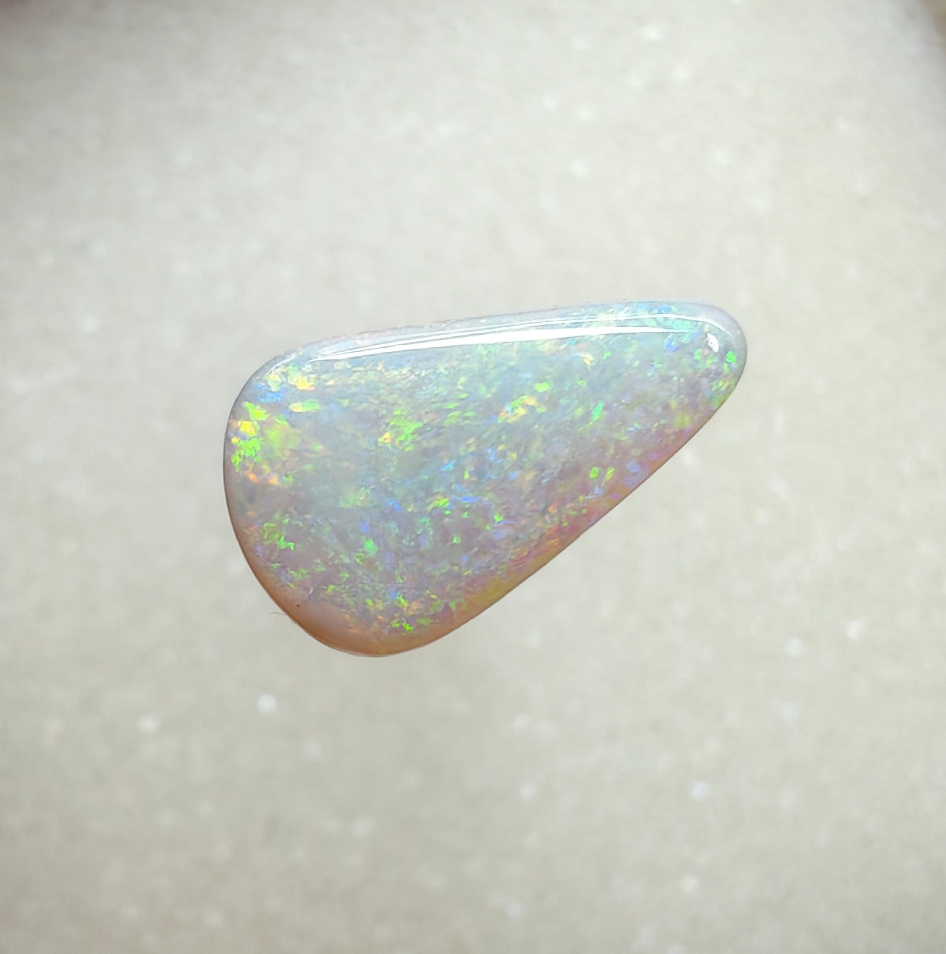 A984 - Large drop cut sparkly white opal