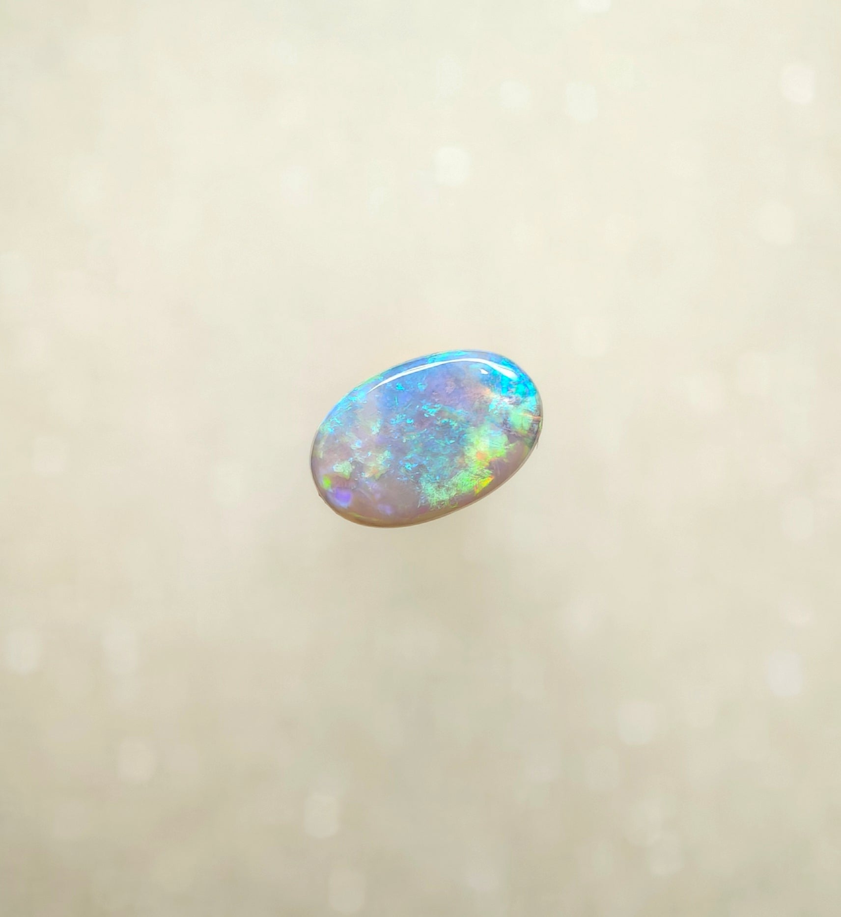 A1035 - Oval cut green flash ring stone