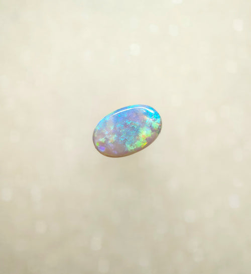A1035 - Oval cut green flash ring stone