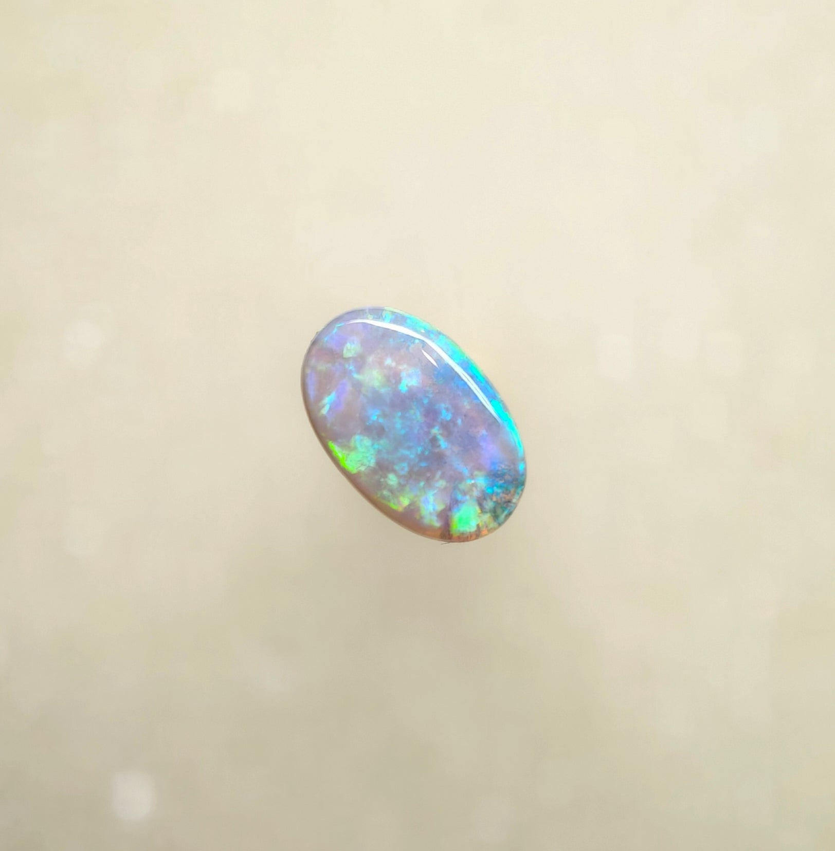 A1035 - Oval cut green flash ring stone