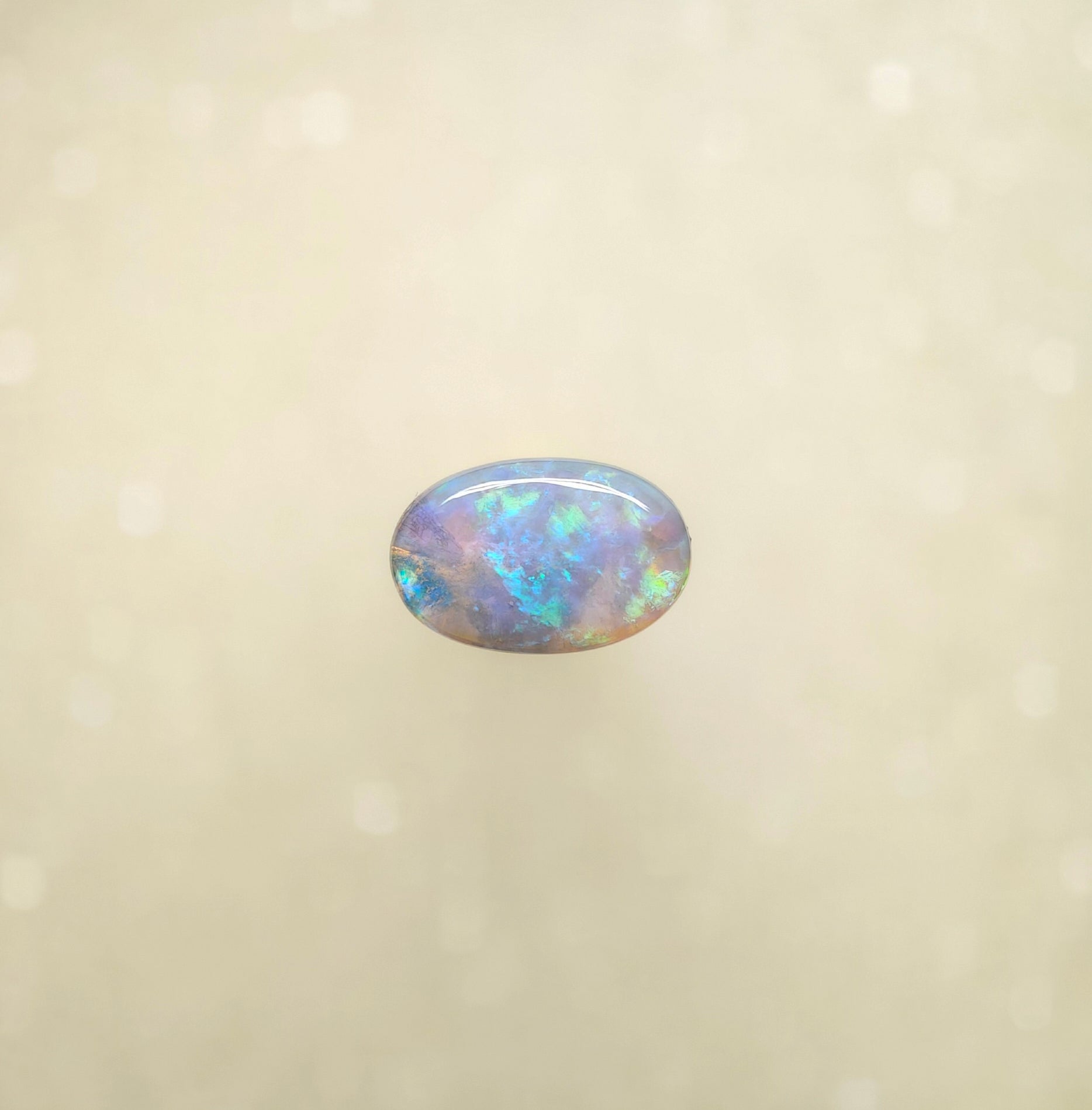 A1035 - Oval cut green flash ring stone