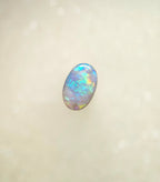 A1035 - Oval cut green flash ring stone