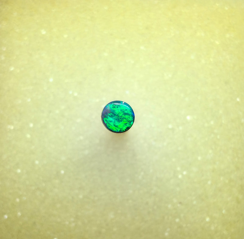 A1068 - Bright round cut black opal