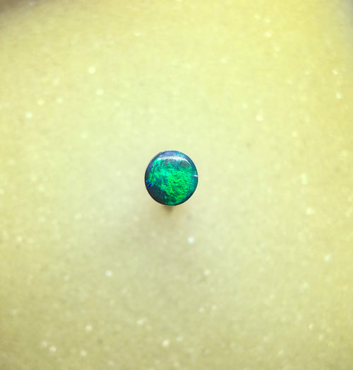 A1068 - Bright round cut black opal