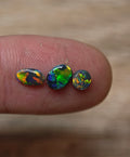 Black opal ring stone trio