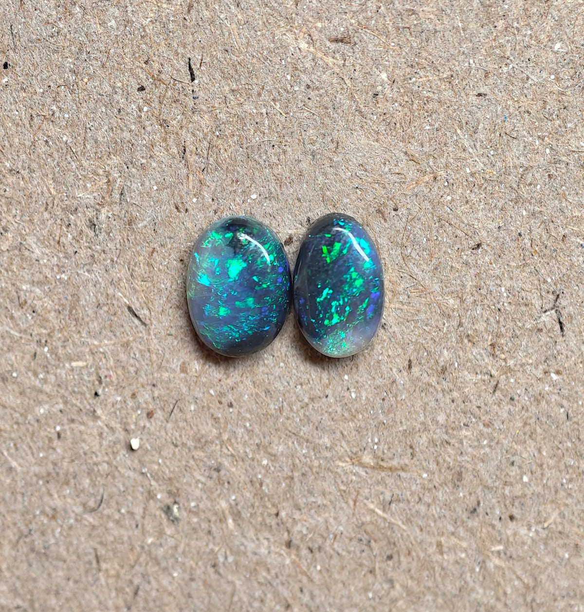 A1100 - Sparkly black opal pair
