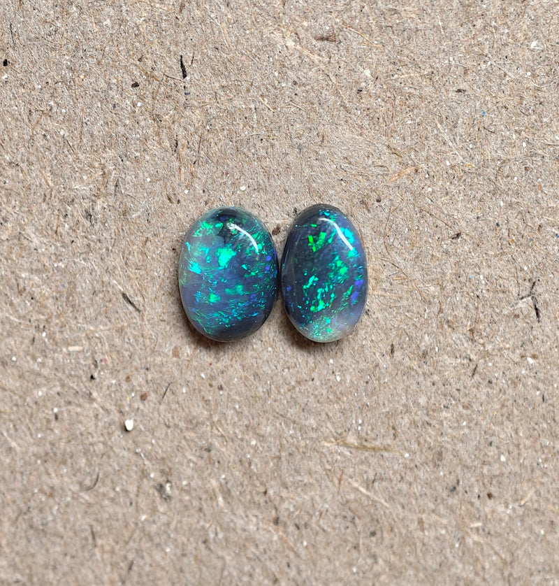 A1100 - Sparkly black opal pair