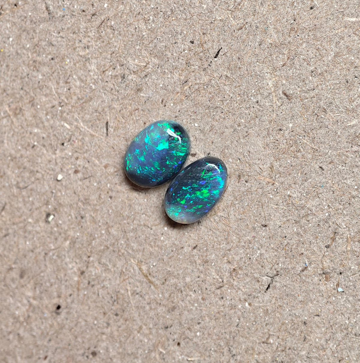 A1100 - Sparkly black opal pair