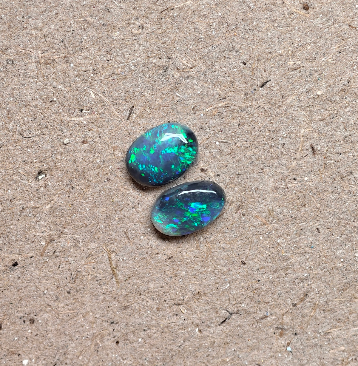 A1100 - Sparkly black opal pair