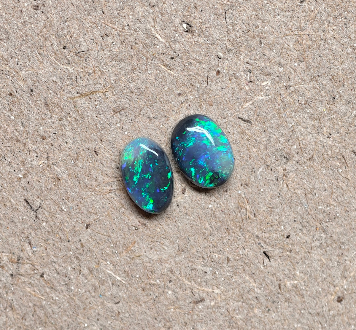 A1100 - Sparkly black opal pair