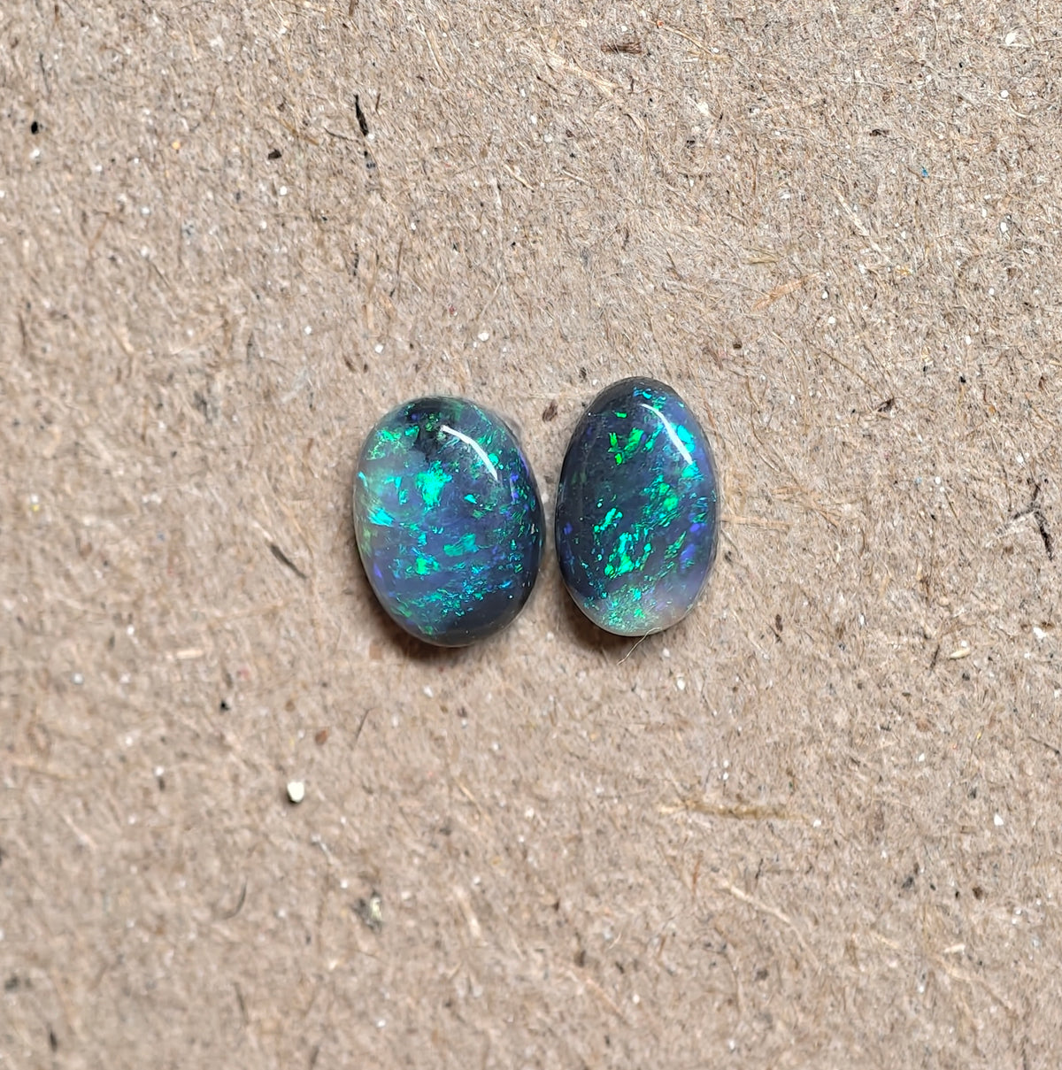 A1100 - Sparkly black opal pair