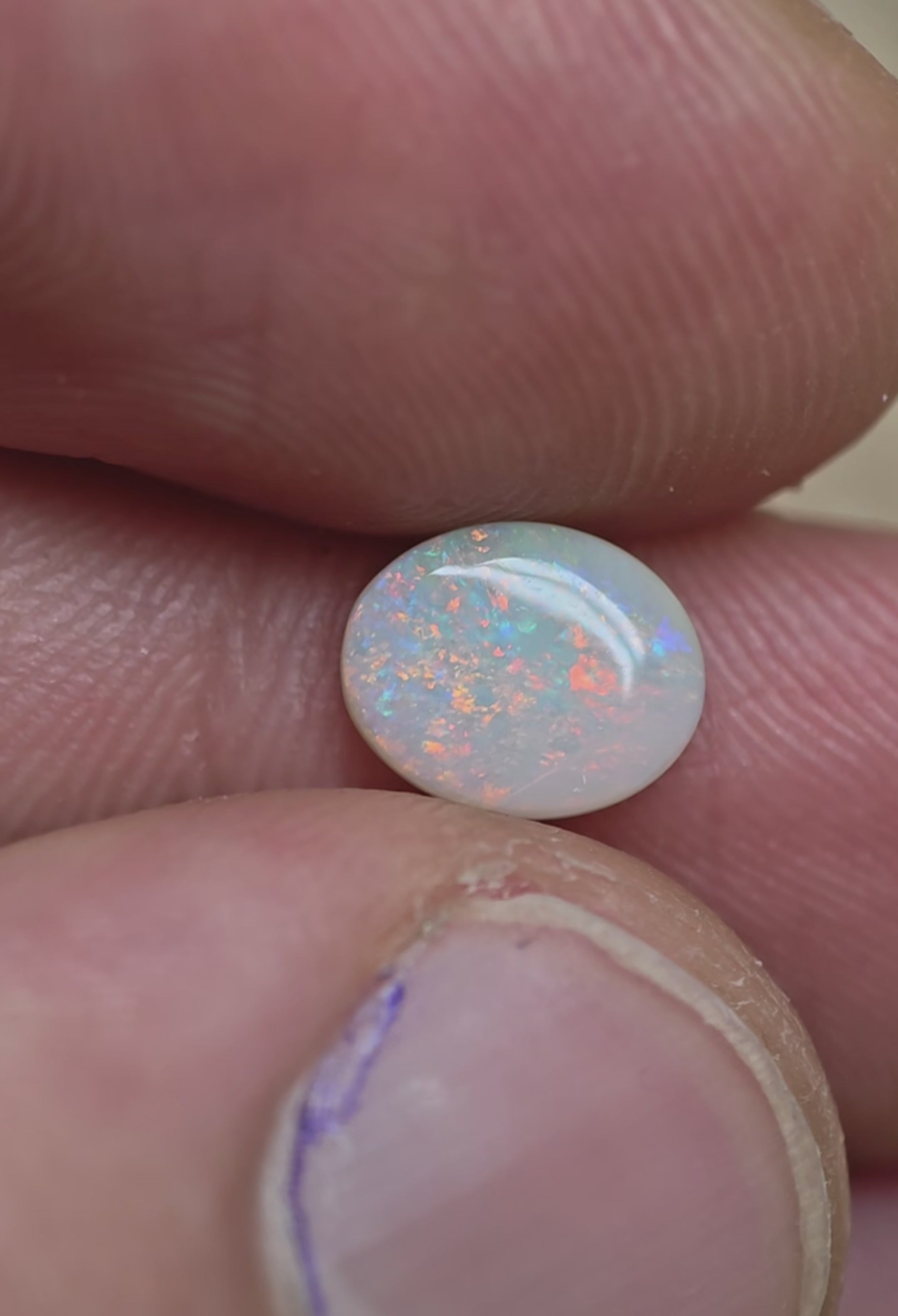 A1038 - Pink & blue ring stone beauty