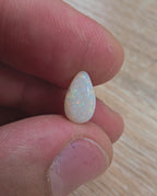 A964 - Sparkly drop cut white opal