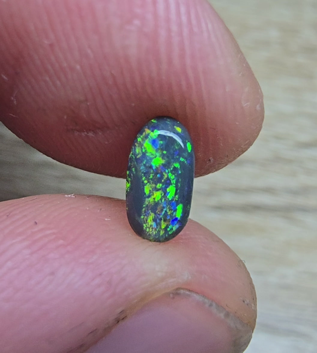 A839 - Oval cut black opal beauty