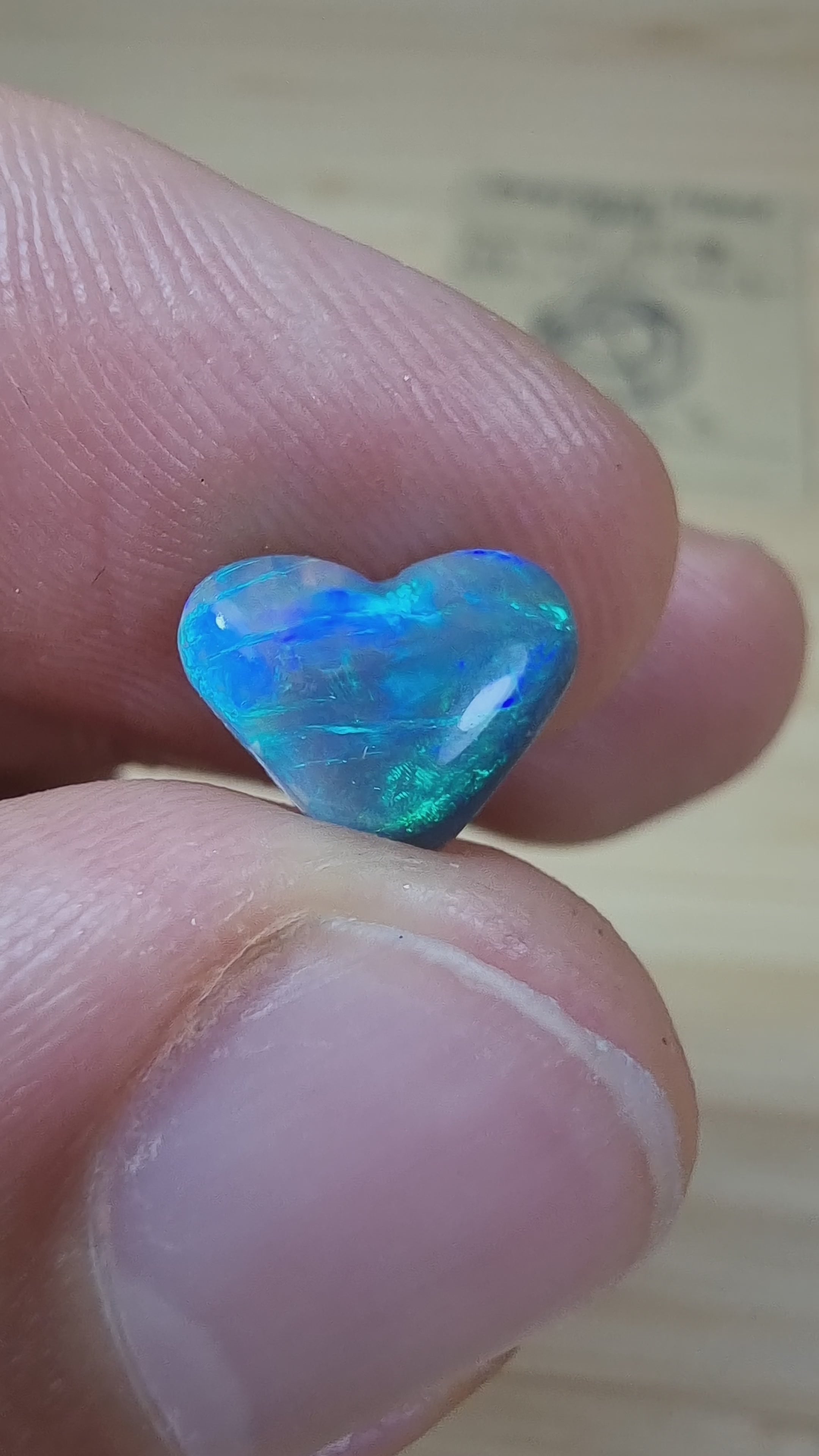 A238 - Precious little Heart shape black opal