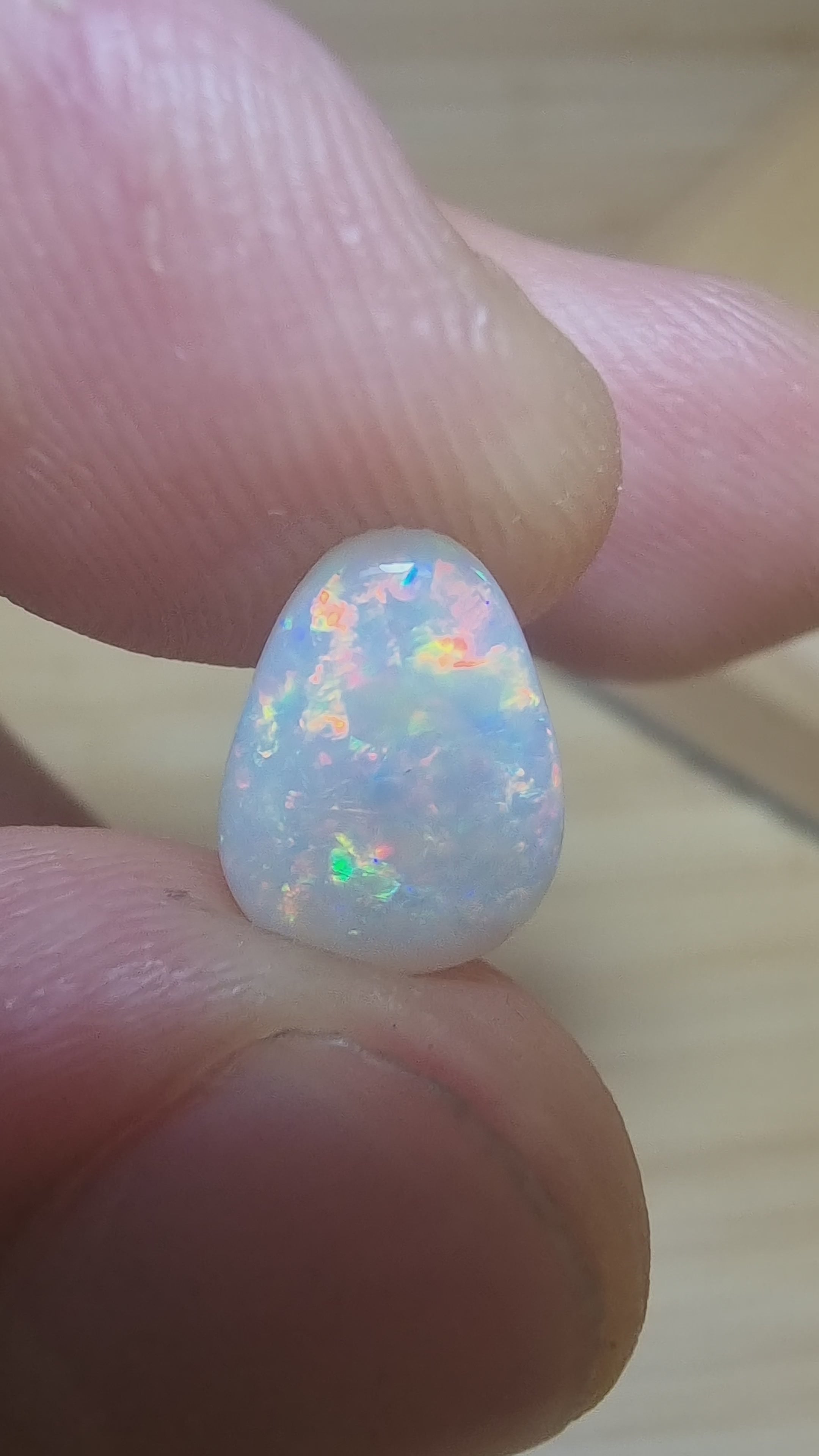 A167 - Drop cut flawless white opal