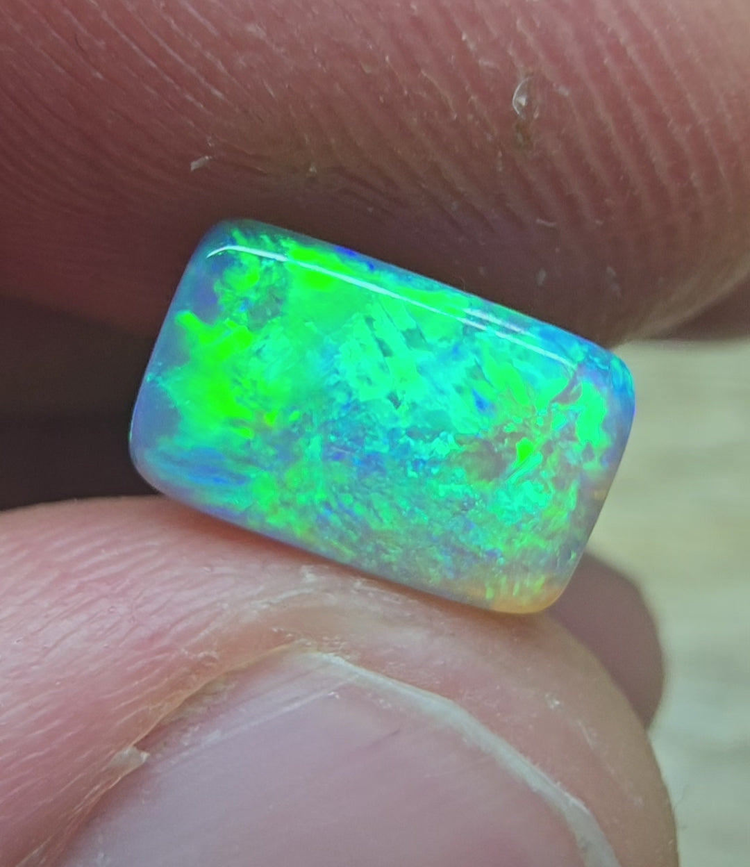 A769 - Big, Bright blue and green cushion cut