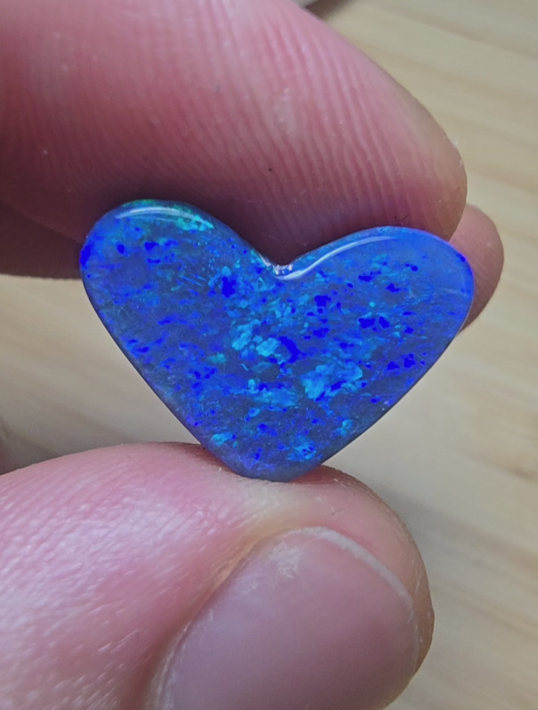 A621 - Large black opal heart cut