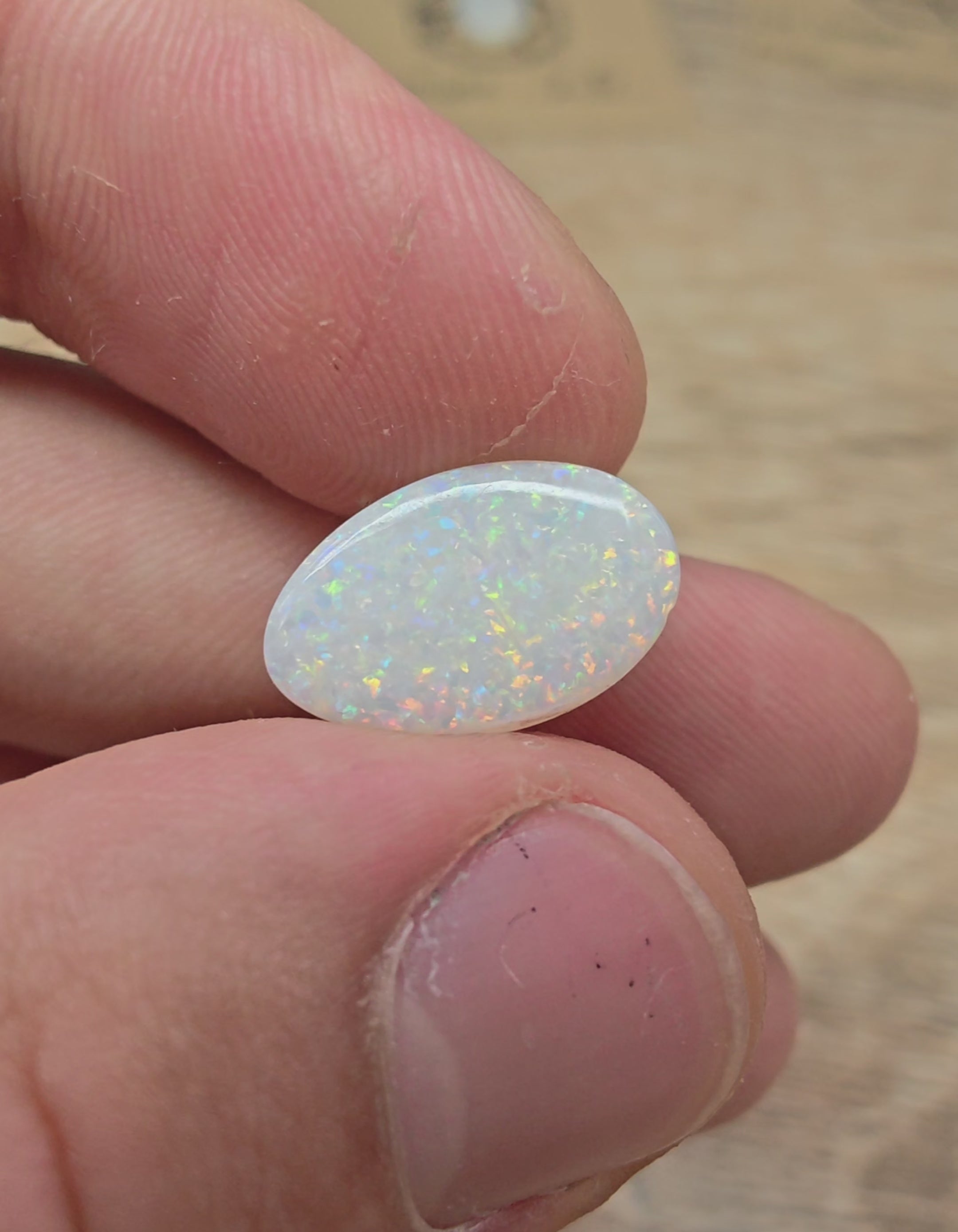 A967 - Sparkly double sided white opal dream