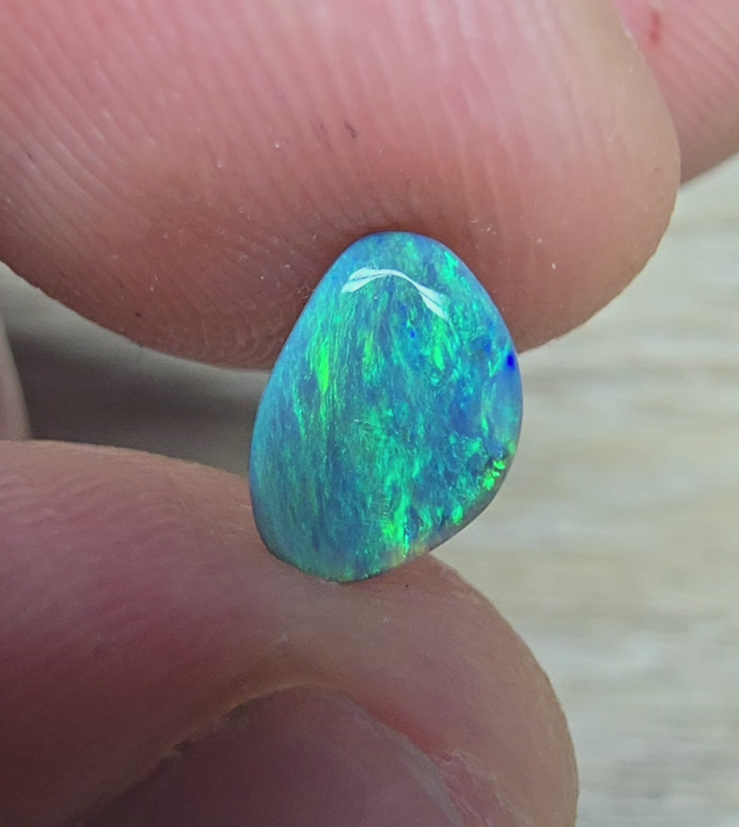 A893 - Freeform black opal rich green colour