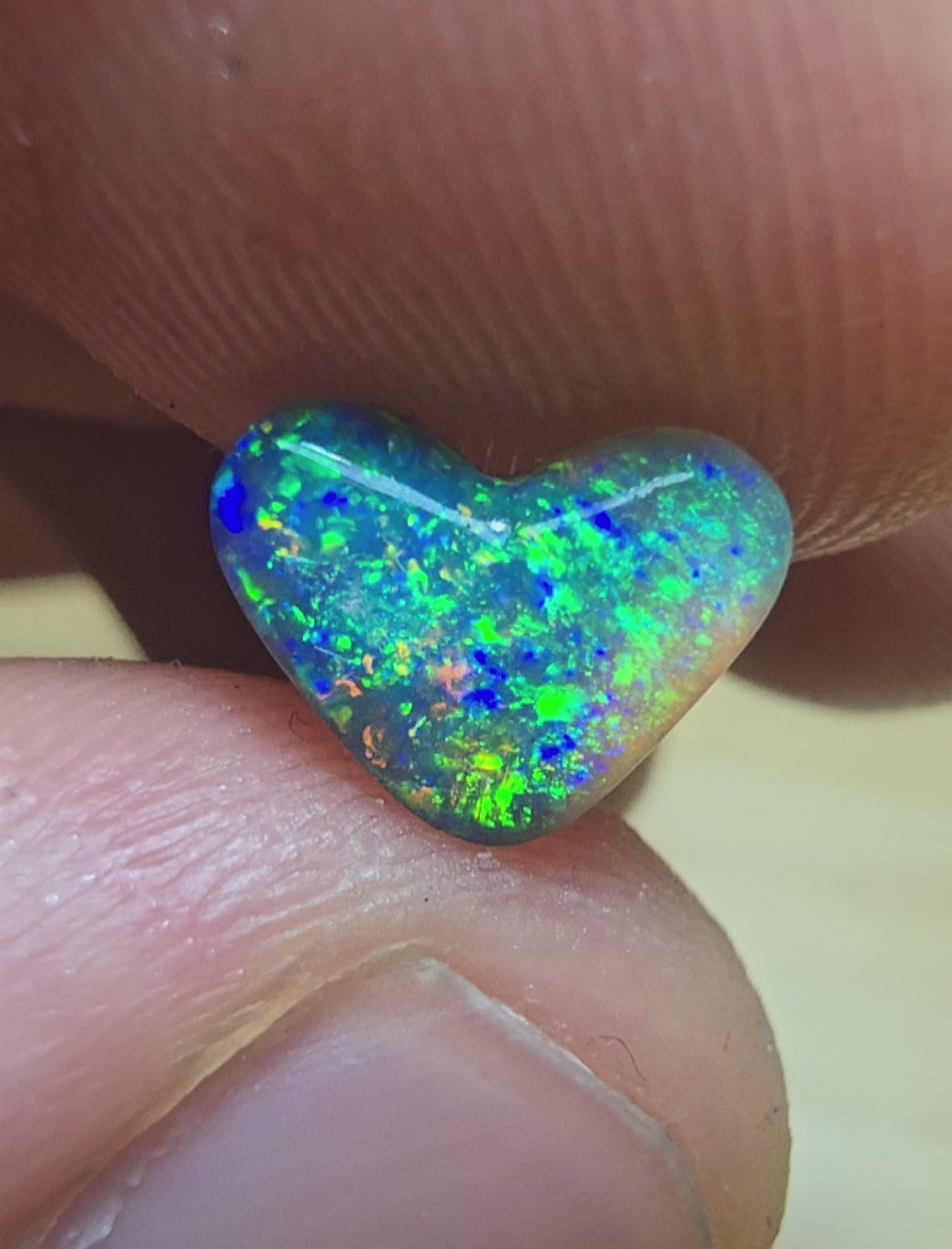 A550 - Stunning heart cut black crystal opal